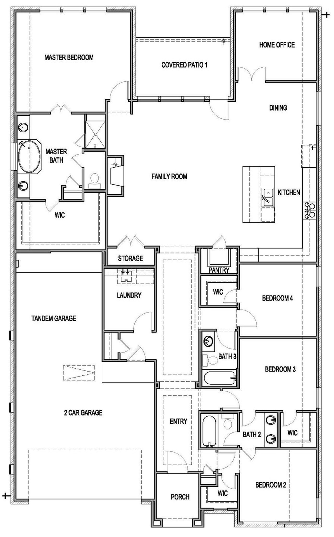 2D floor plan layout of this home in The Colony, Bastrop, TX (Image 2).