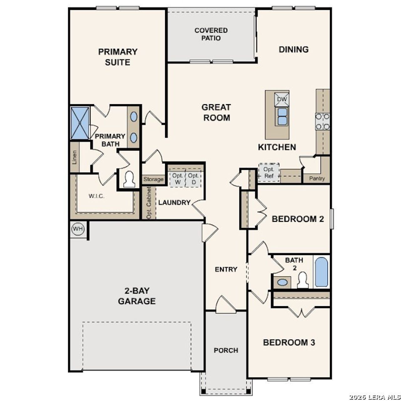 2D floor plan layout of this home in Hiddenbrooke, Seguin, TX (Image 2).