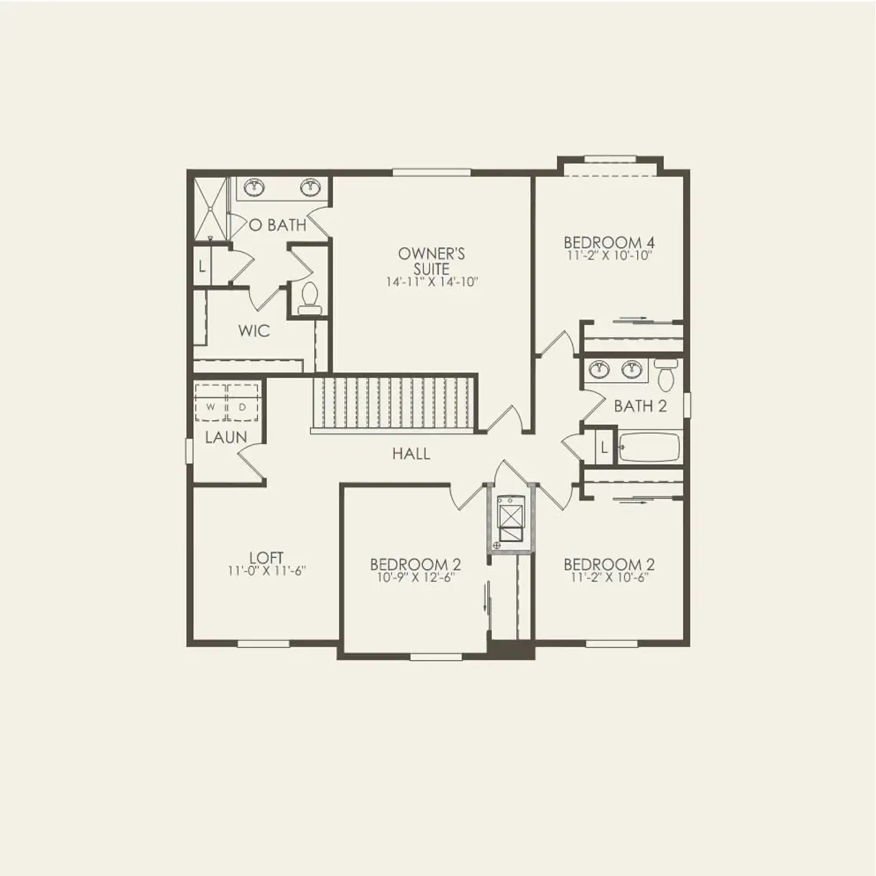 2D floor plan layout for the Pathmaker by Pulte Homes in Murata Farms, Fort Lupton, CO (Image 2).
