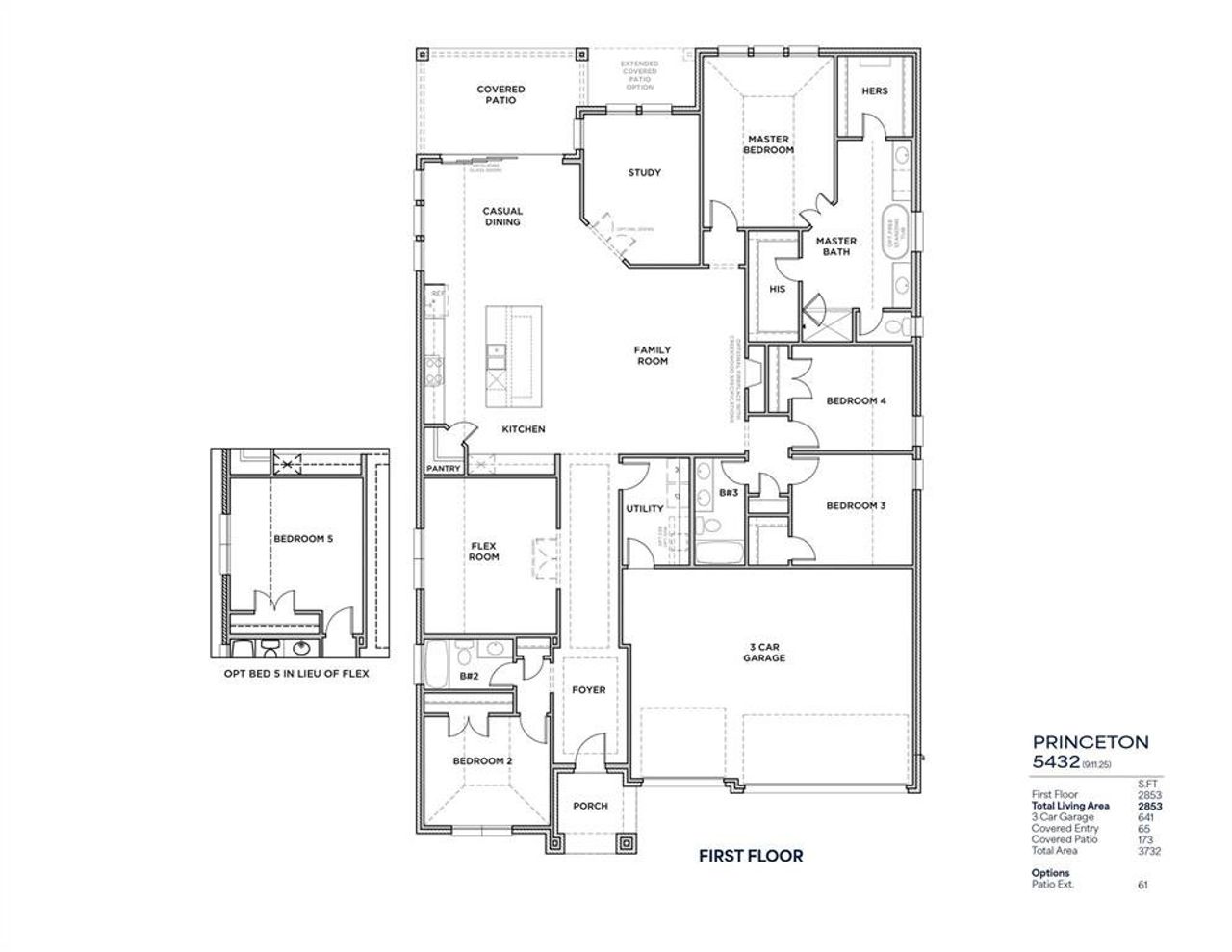 2D floor plan layout of this home in Hillside Village, Celina, TX (Image 2).