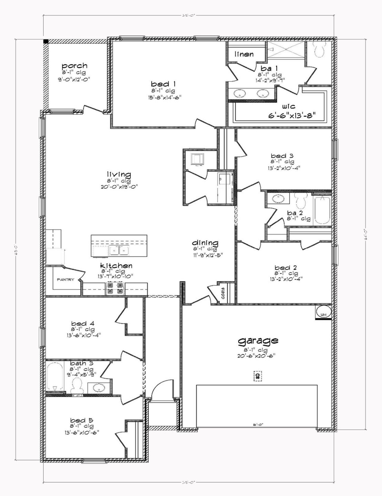 2D floor plan layout of this home in Wesley Park, Crawfordville, FL (Image 2). 2D floor plan layout of this home in Wesley Park, Crawfordville, FL (Image 2).
