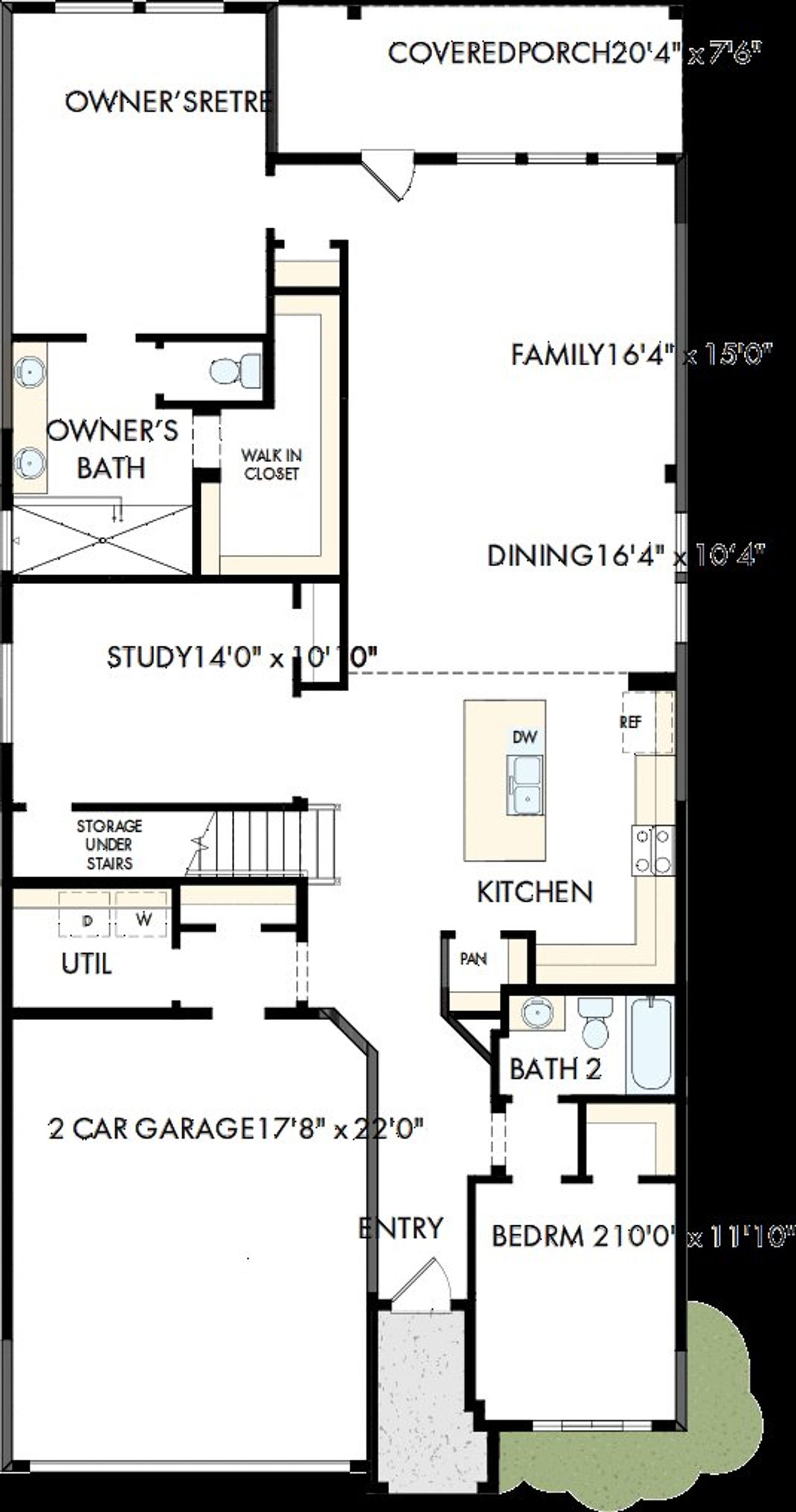 2D floor plan layout of this home in Mayfair - Select Classic Series, New Braunfels, TX (Image 2).