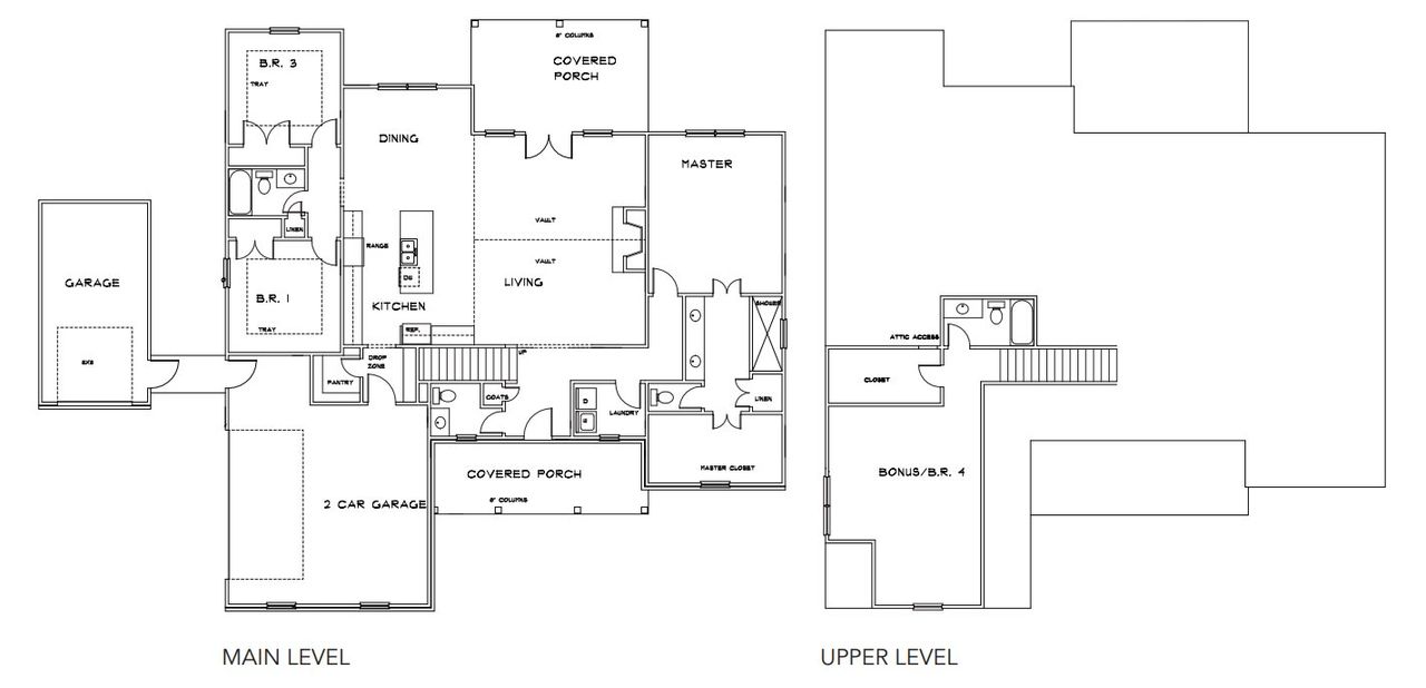 2D floor plan layout for the The Logan by Labb Homes in River Meadows, Bethlehem, GA (Image 2).