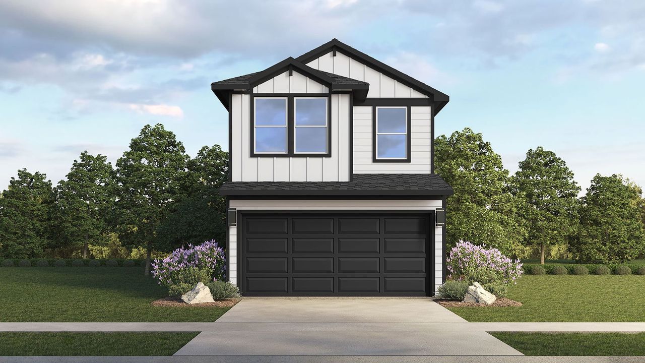 Representative exterior photo of a completed home built from the FOXTAIL by D.R. Horton in Murphy Village, Missouri City, TX (Image 2). Representative exterior photo of a completed home built from the FOXTAIL by D.R. Horton in Murphy Village, Missouri City, TX (Image 2).