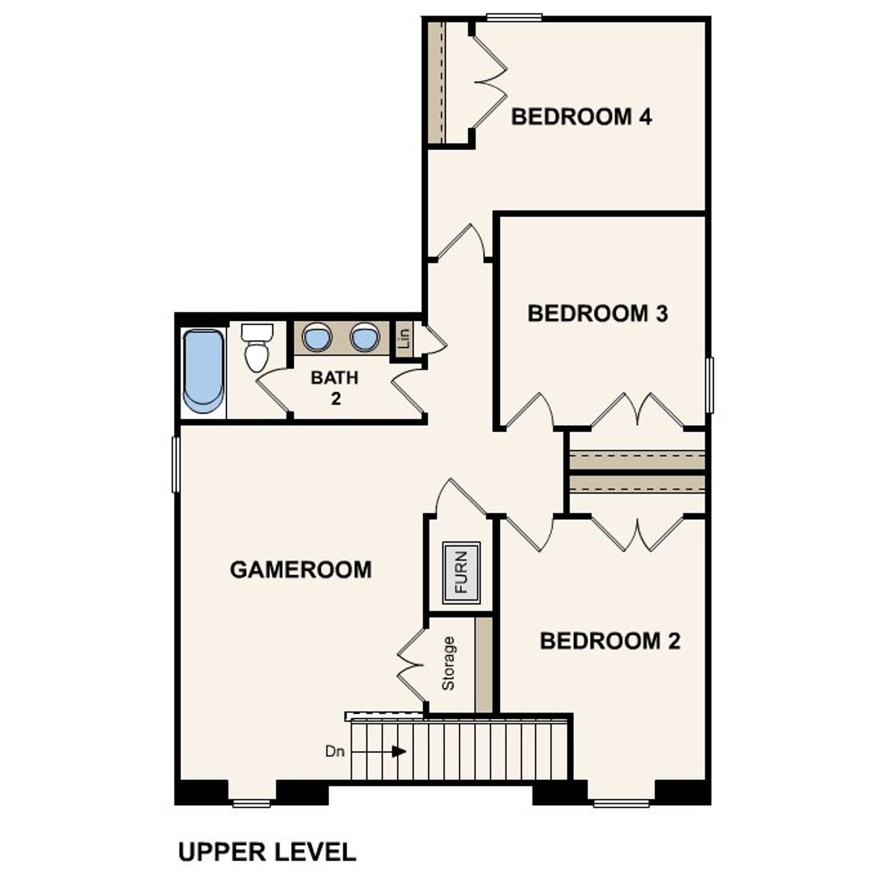 2D floor plan layout of this home in The Landings at Pecan Park, Jacksonville, FL (Image 2).