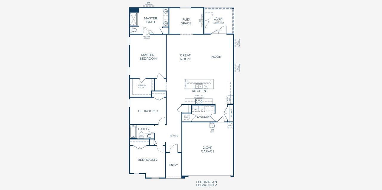 2D floor plan layout of this home in Woodland Ranch, Dundee, FL (Image 2).