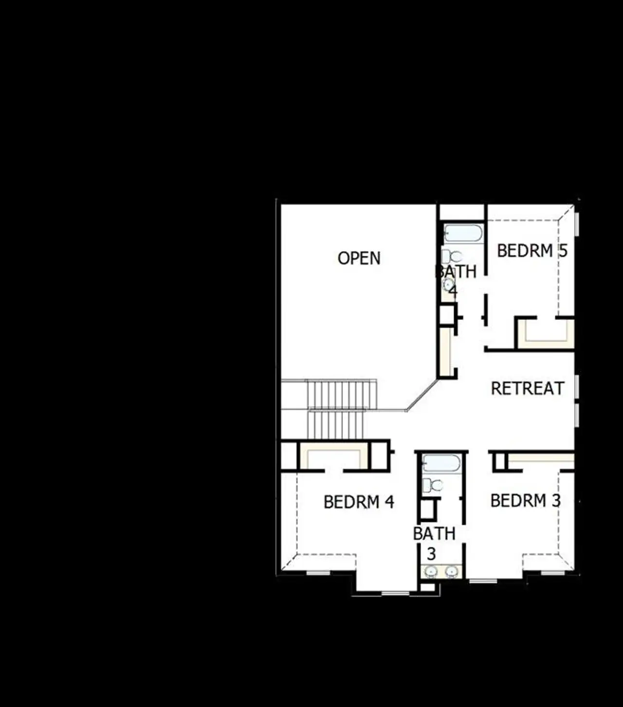 2D floor plan layout of this home in Northshore at Lakewood Village - Estate Series, Lakewood Village, TX (Image 2). 2D floor plan layout of this home in Northshore at Lakewood Village - Estate Series, Lakewood Village, TX (Image 2).