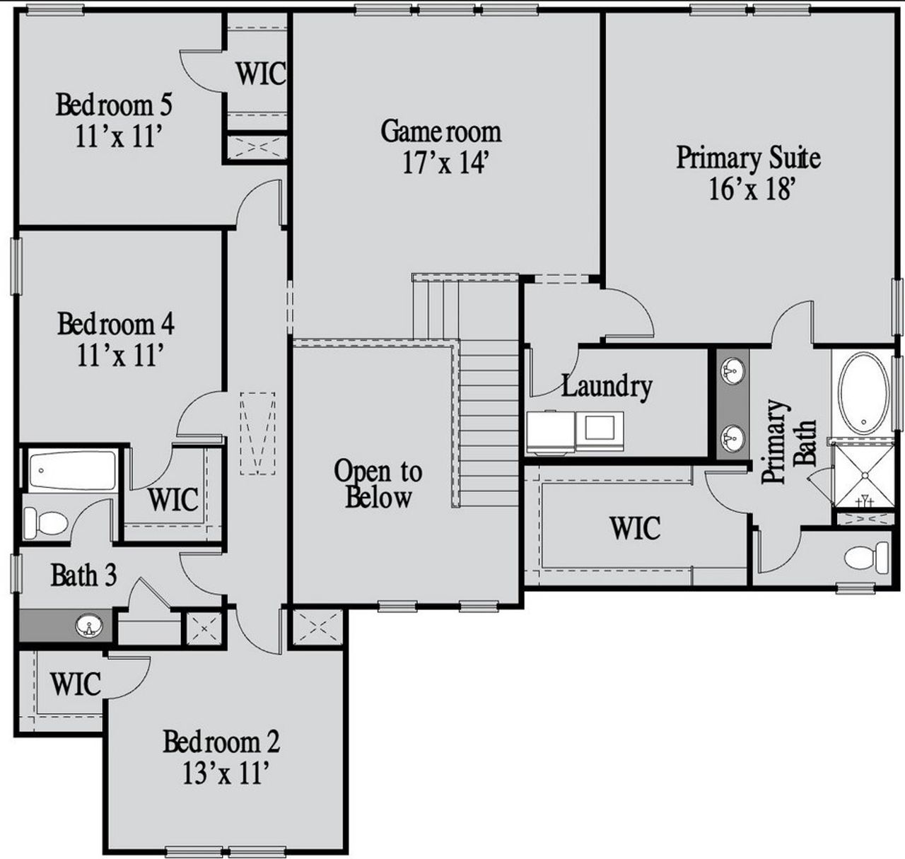 2D floor plan layout for the Madison by UnionMain Homes in Maddox Landing, Hoschton, GA (Image 2).