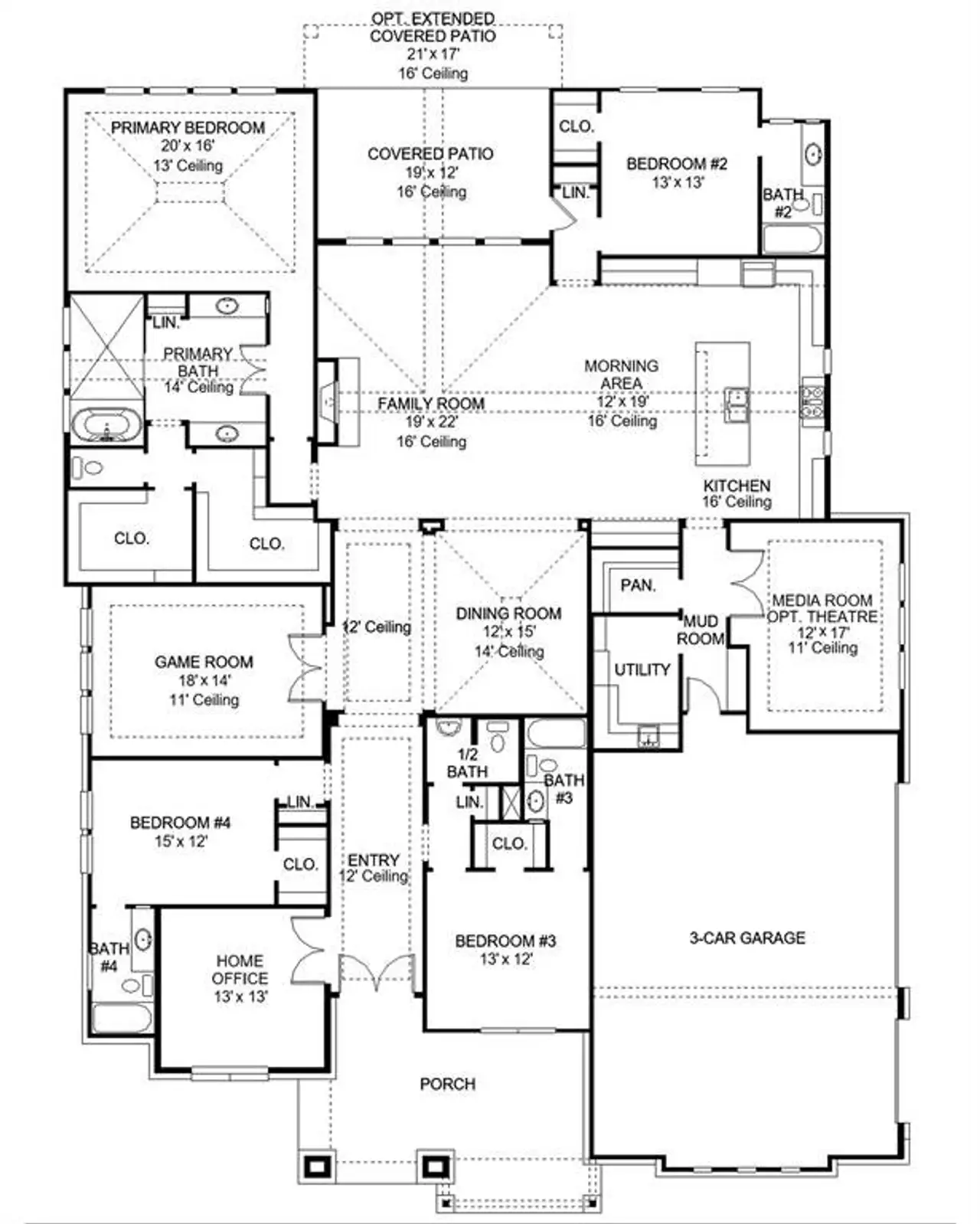 2D floor plan layout of this home in Bristol Valley, Heath, TX (Image 2).
