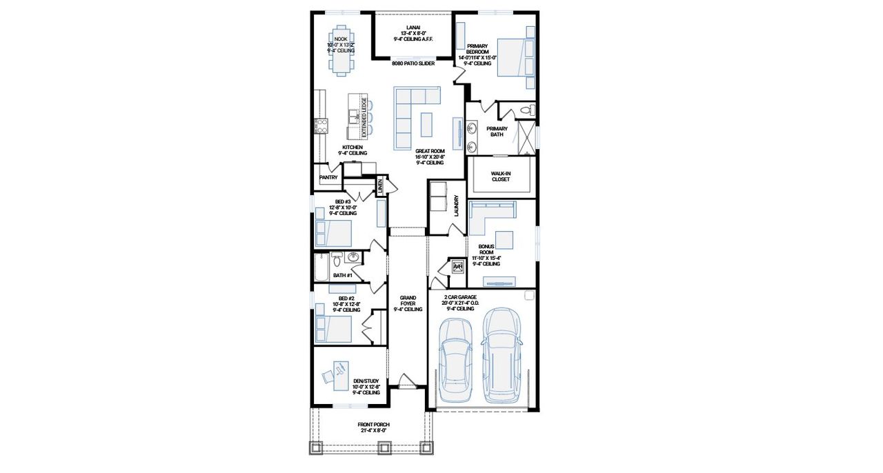 2D floor plan layout for the Coquina by Cardel Homes in Seaflower, Bradenton, FL (Image 2). 2D floor plan layout for the Coquina by Cardel Homes in Seaflower, Bradenton, FL (Image 2).