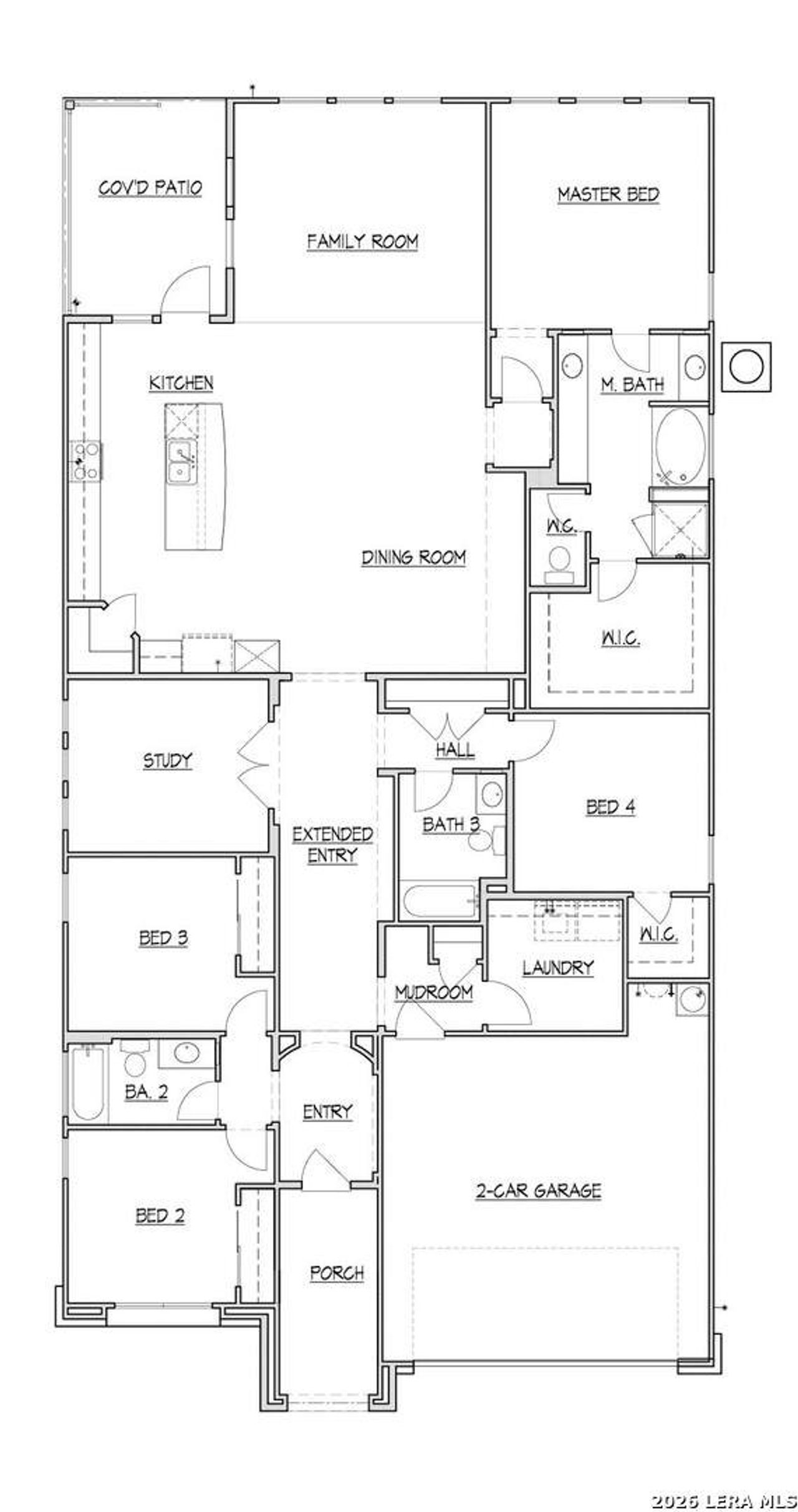 2D floor plan layout of this home in Ventana, Bulverde, TX (Image 2).