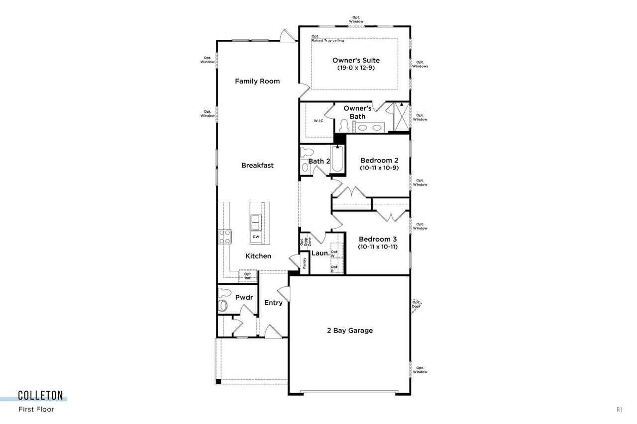 2D floor plan layout of this home in Creekside at Andrews, Summerville, SC (Image 2).