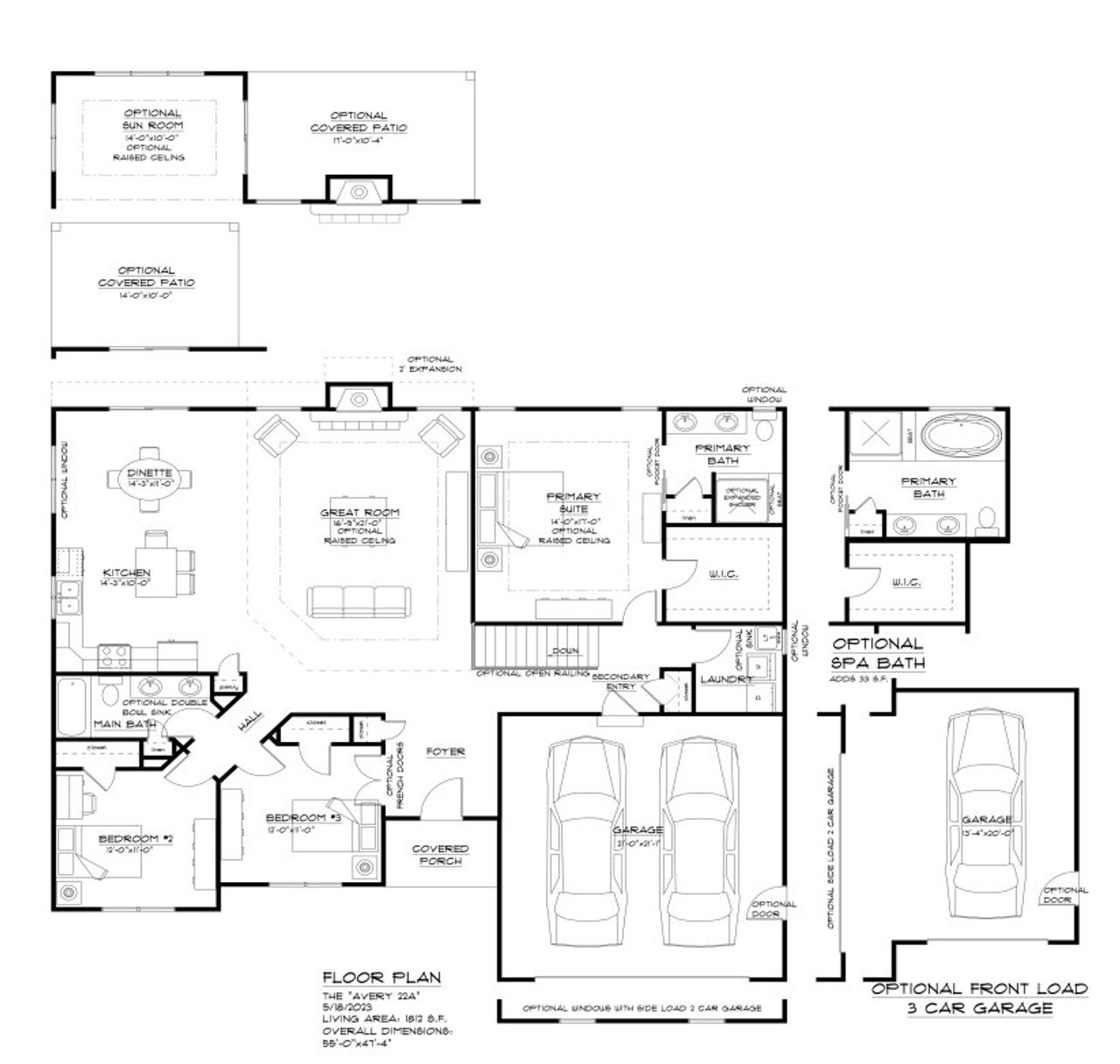 2D floor plan layout of this home in Fieldstream Estates, Lancaster, NY (Image 2).