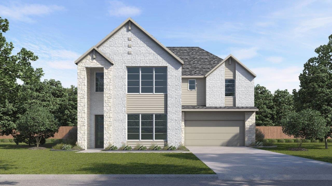Representative exterior photo of a completed home built from the Ashford by D.R. Horton in Greenwood Square, Richardson, TX (Image 2).