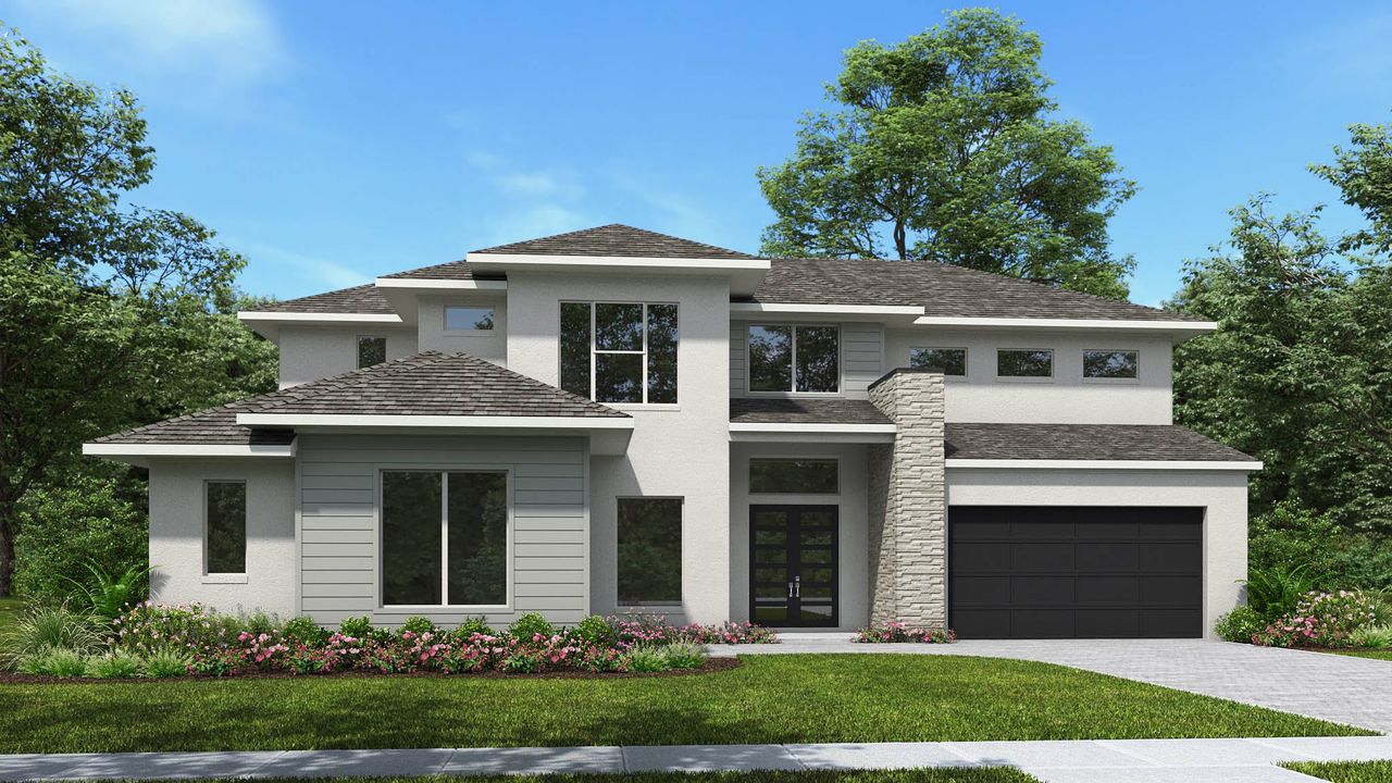 Representative exterior photo of a completed home built from the 4894F by Perry Homes in Star Farms at Lakewood Ranch, Bradenton, FL (Image 2). Representative exterior photo of a completed home built from the 4894F by Perry Homes in Star Farms at Lakewood Ranch, Bradenton, FL (Image 2).