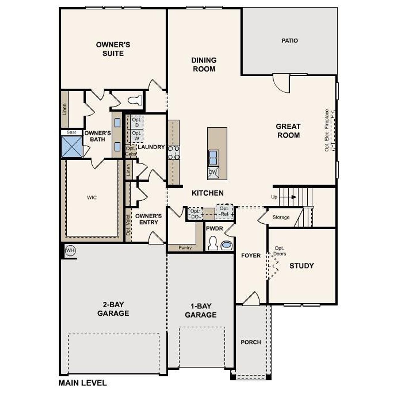 2D floor plan layout of this home in Stonemill, Monroe, NC (Image 2).
