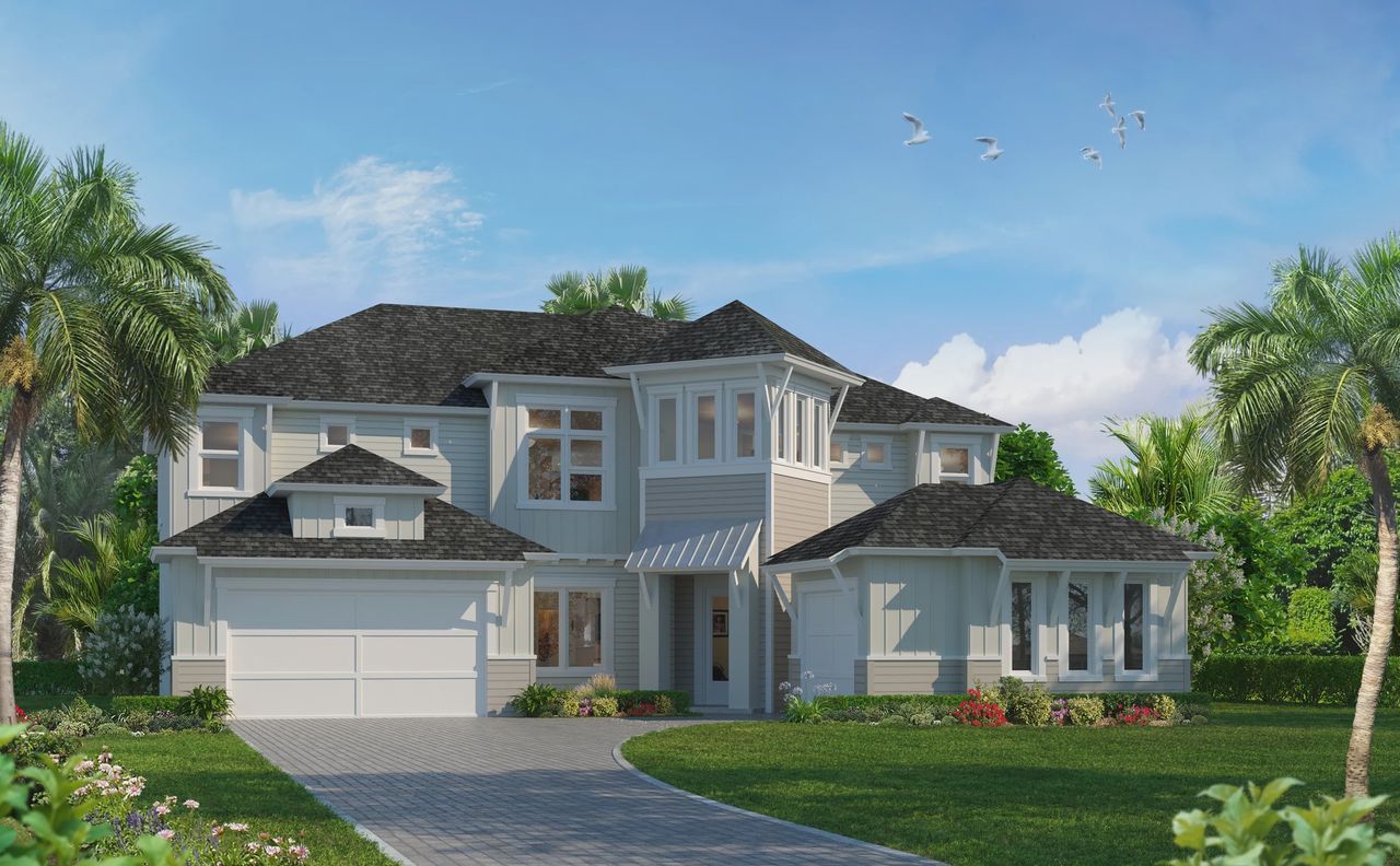 Representative exterior photo of a completed home built from the Brooke by ICI Homes in Wellen Park, Venice, FL (Image 2).