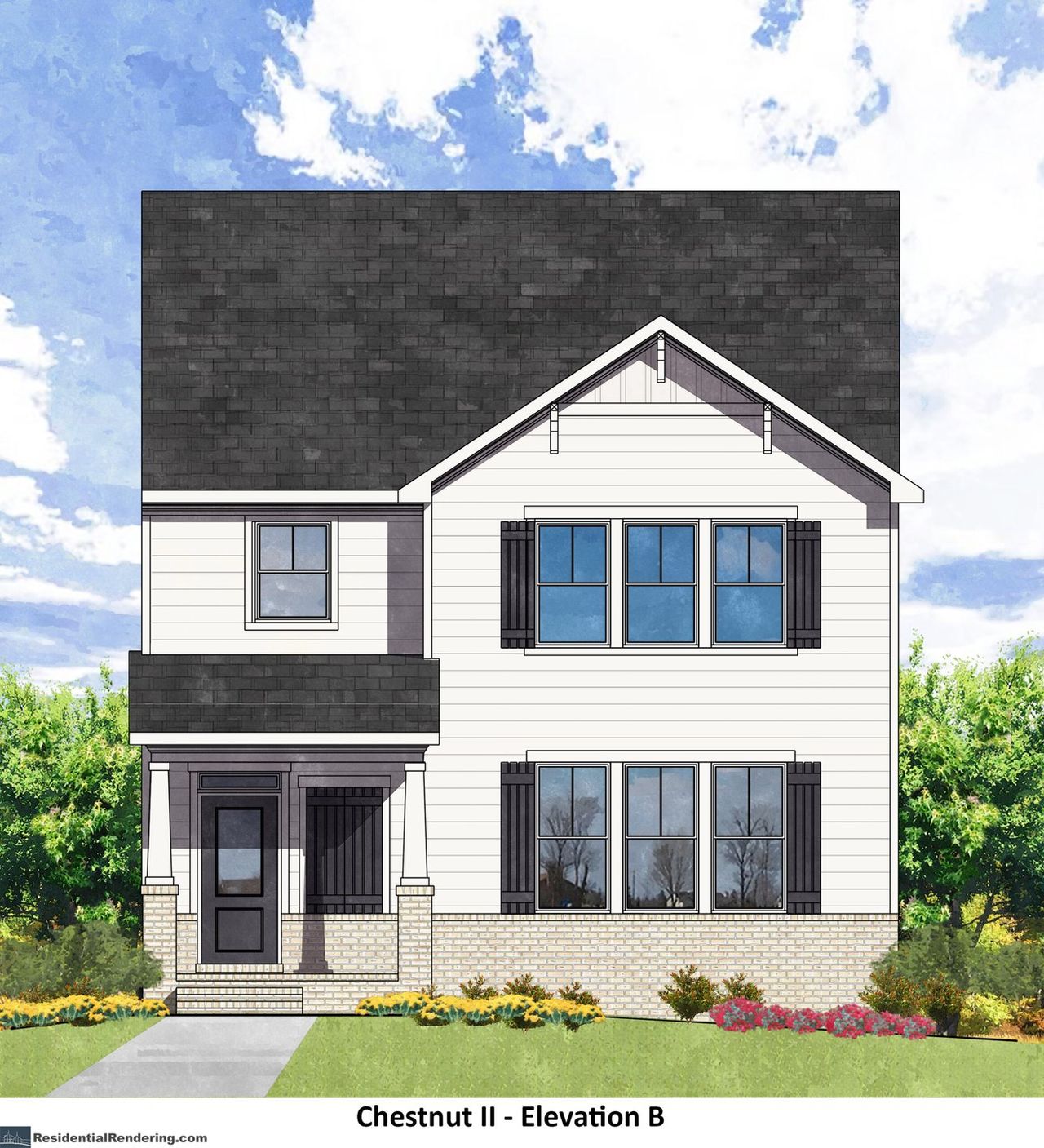 Representative exterior photo of a completed home built from the Chestnut II by O'Dwyer Homes in Edenglen, Buford, GA (Image 2).