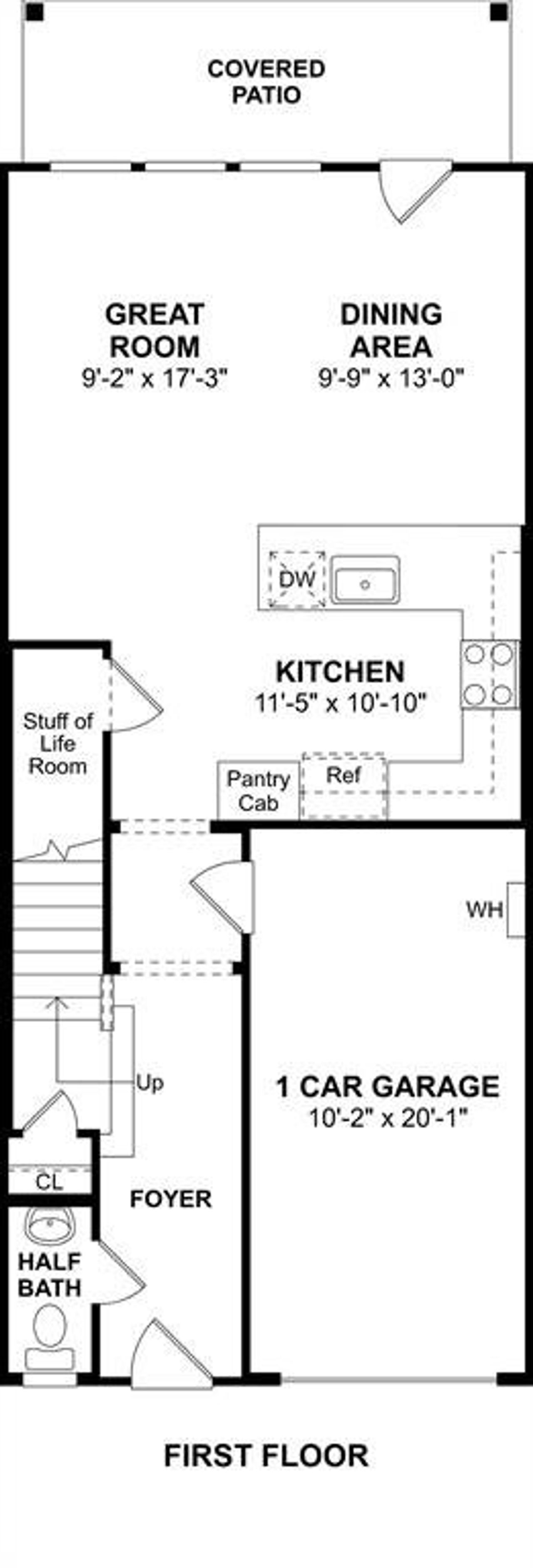 2D floor plan layout of this home in Providence Commons, Providence Village, TX (Image 2).