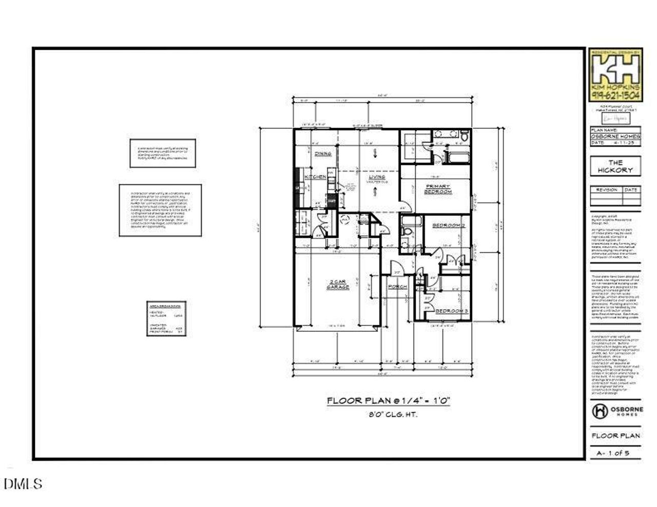The Hickory Plan Elev A & B LH