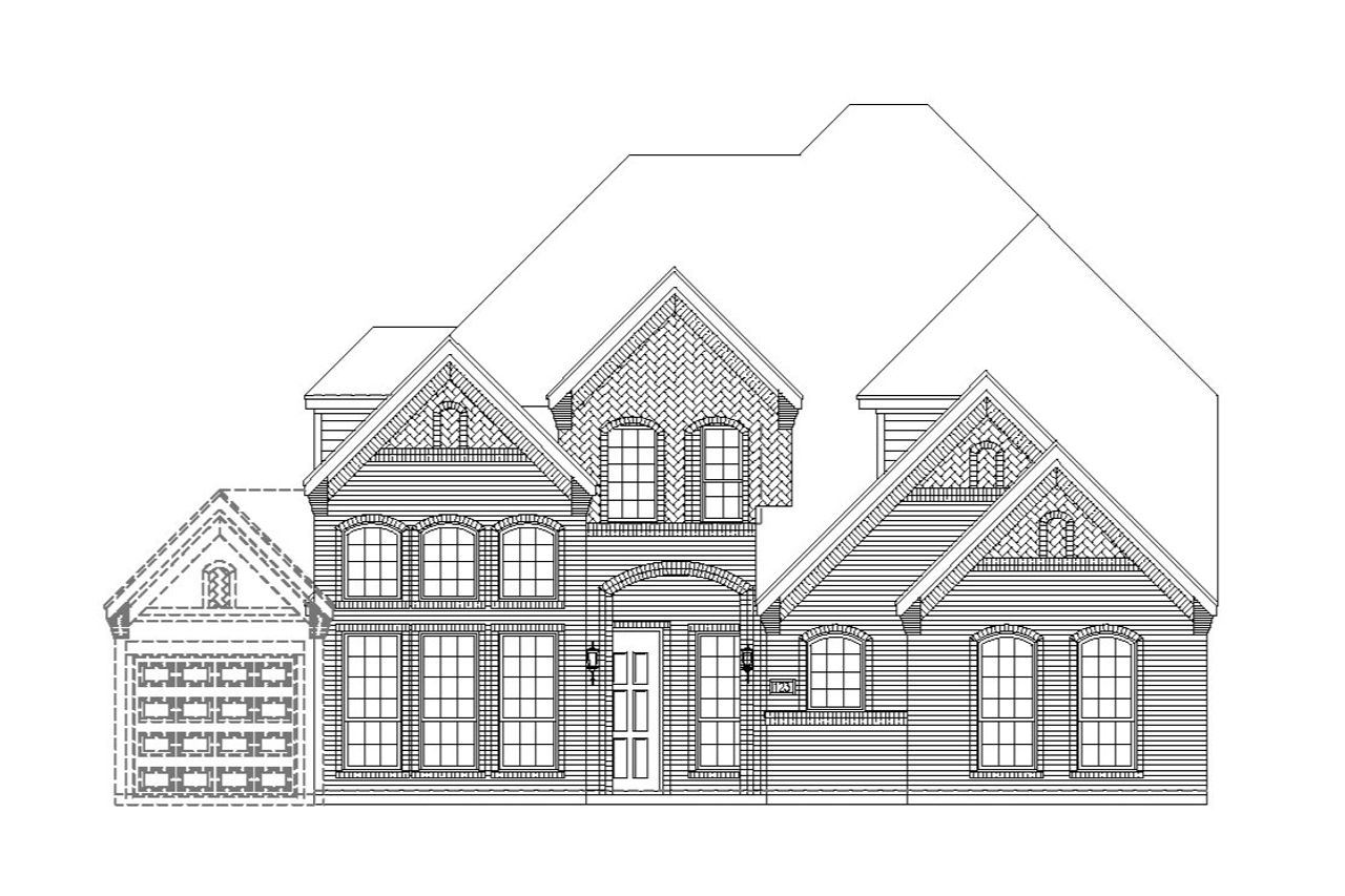 Exterior rendering of this home design in Estates at Rockhill, Frisco, TX (Image 2).