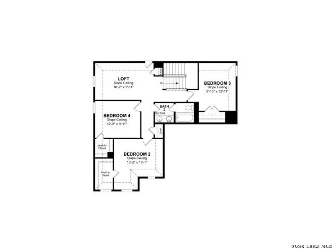 2D floor plan layout of this home in Westridge, San Antonio, TX (Image 2).