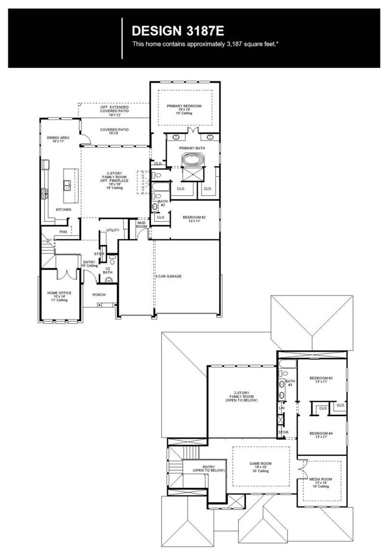2D floor plan layout of this home in Easton Park, Austin, TX (Image 2).