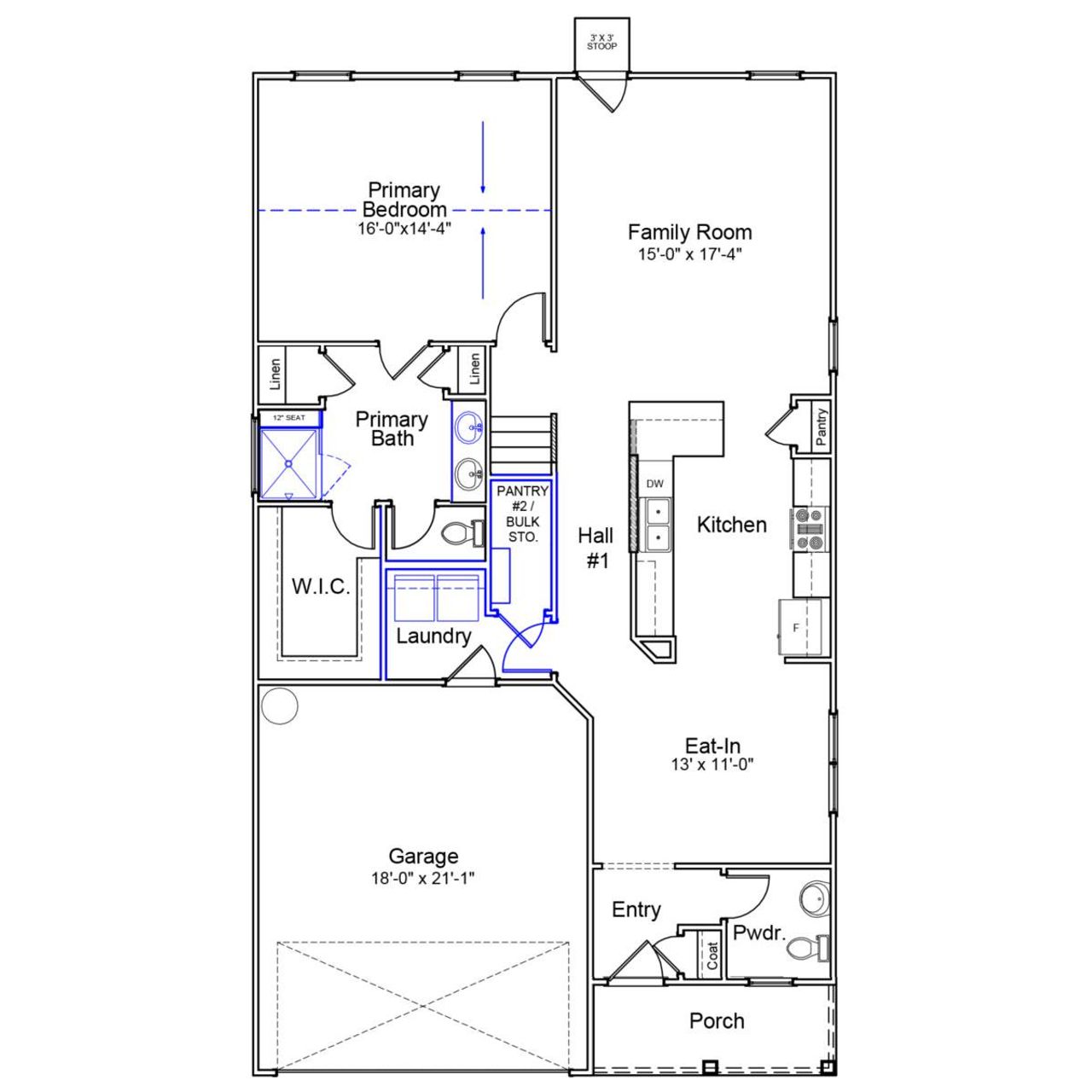 2D floor plan layout of this home in Bluefield, Lexington, SC (Image 2).
