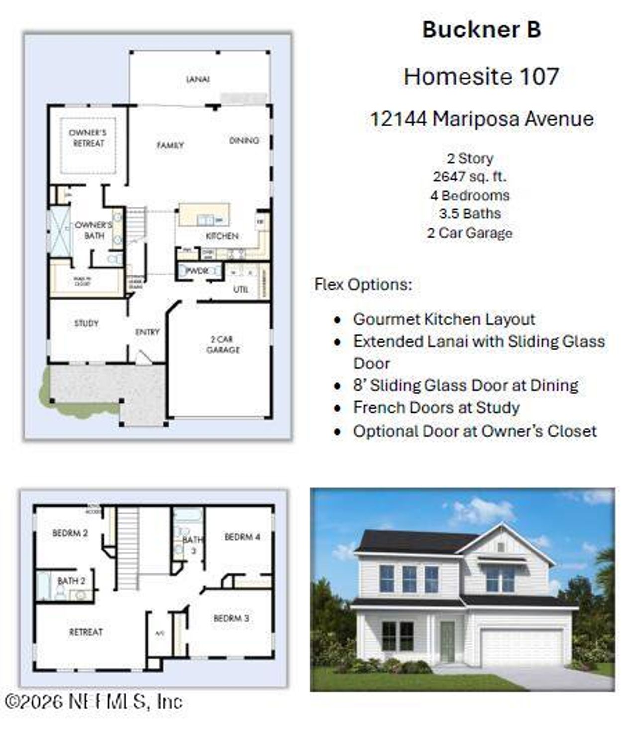 2D floor plan layout of this home in , Jacksonville, FL (Image 2).