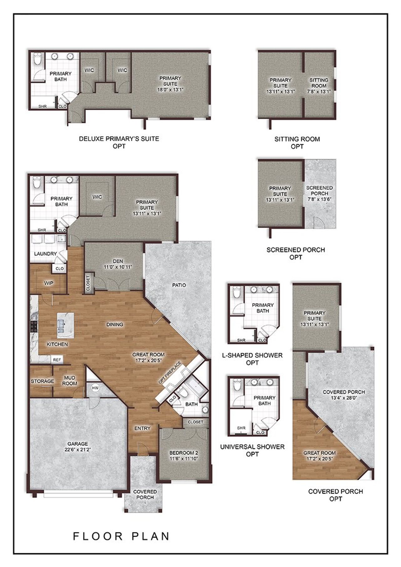 2D floor plan layout for the Promenade III by Perfection Builders in The Courtyards at Oakland Hills, Louisville, KY (Image 2).