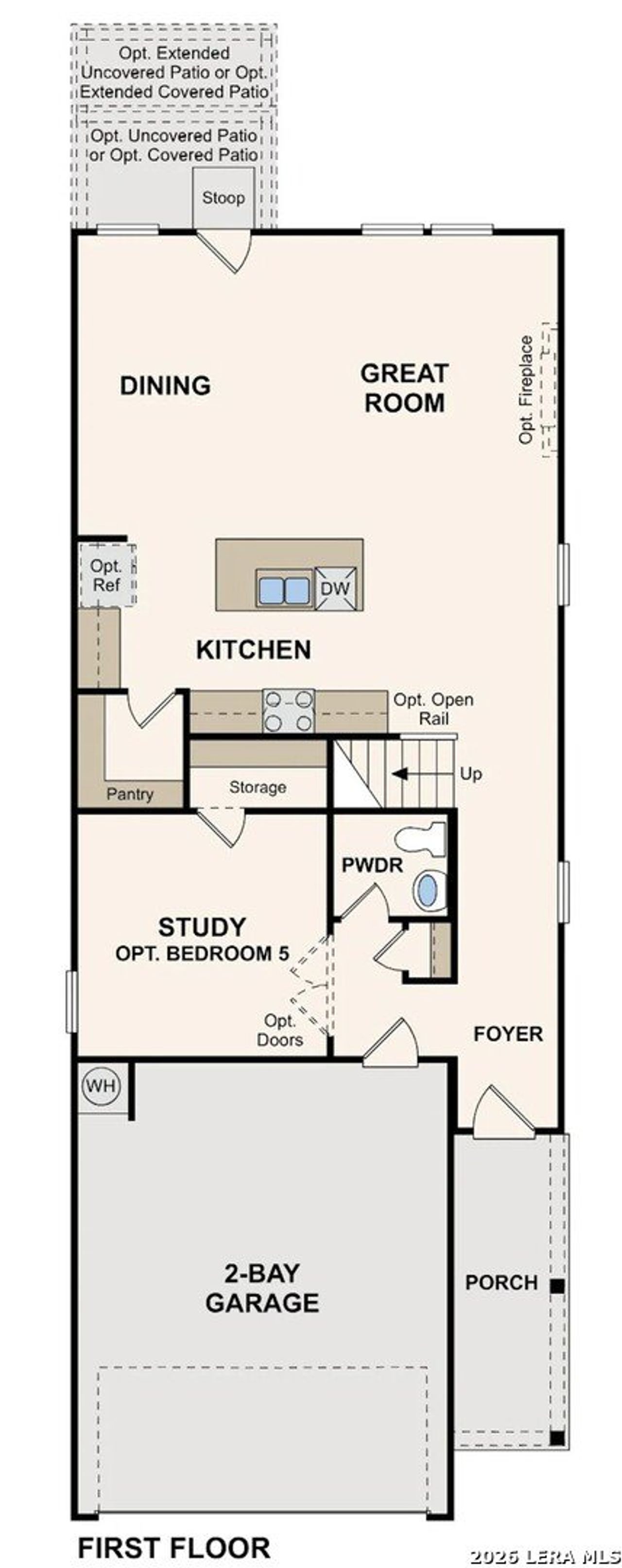 2D floor plan layout of this home in Rosemont Hill, San Antonio, TX (Image 2).