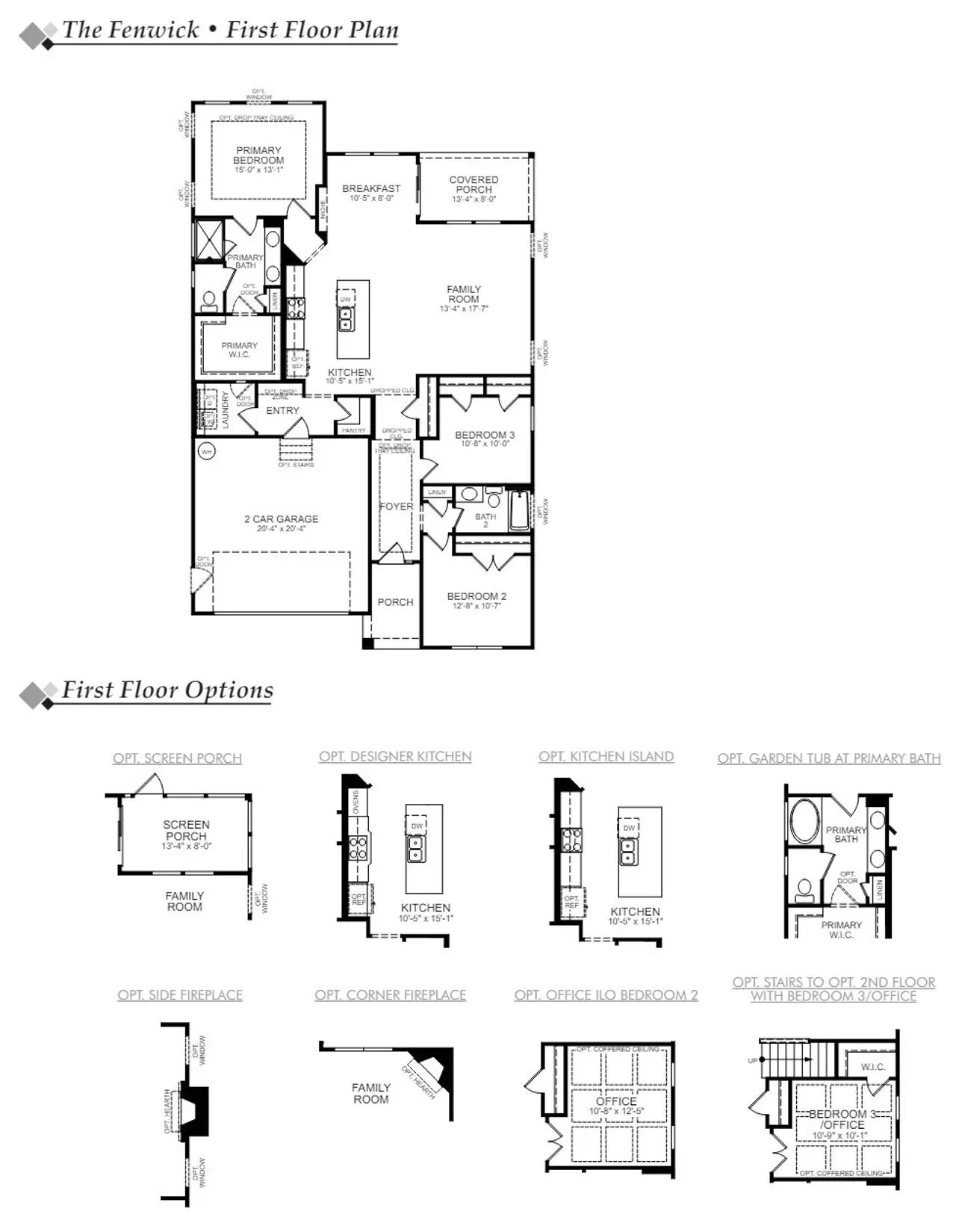 2D floor plan layout of this home in The Meadows at Laurelbrook, Sherrills Ford, NC (Image 2).