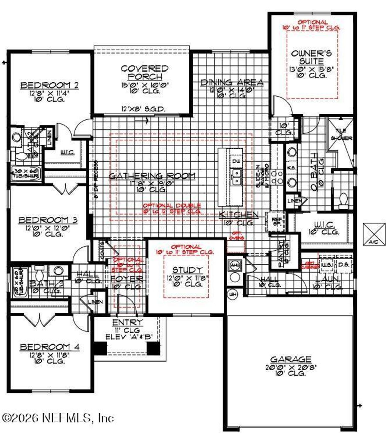 2D floor plan layout of this home in Katie Cove, Jacksonville, FL (Image 2).