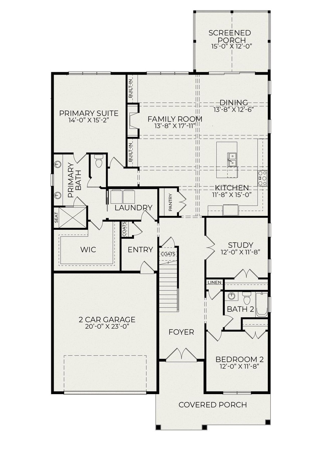 2D floor plan layout of this home in Stillwater Harbour, New Bern, NC (Image 2).