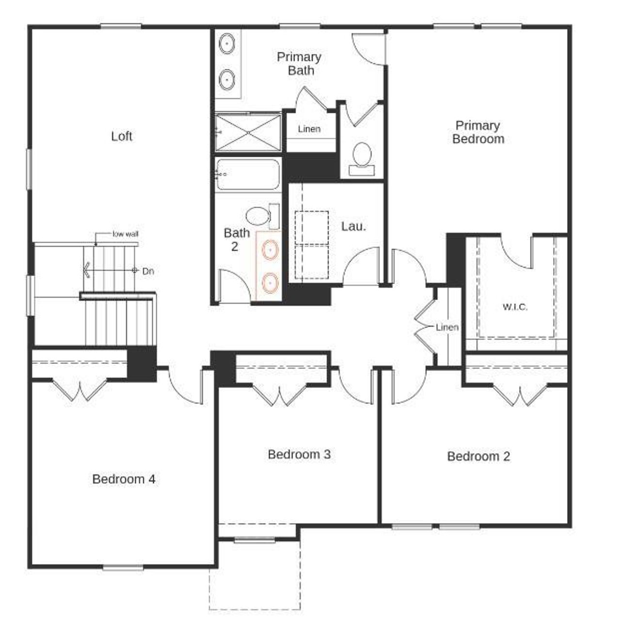 2D floor plan layout of this home in Sheffield, Indian Trail, NC (Image 2).