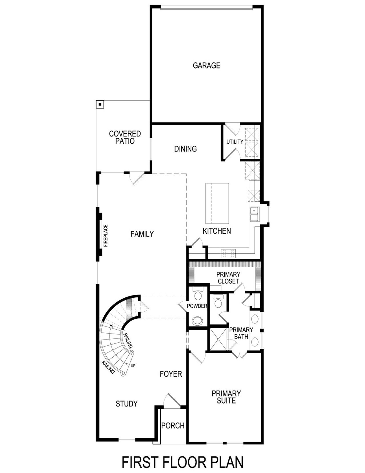 2D floor plan layout of this home in Trails at Cottonwood Creek, Rowlett, TX (Image 2).