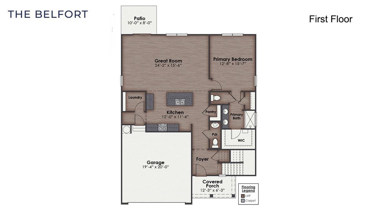 2D floor plan layout of this home in Rolling Hills, Bolivia, NC (Image 2).