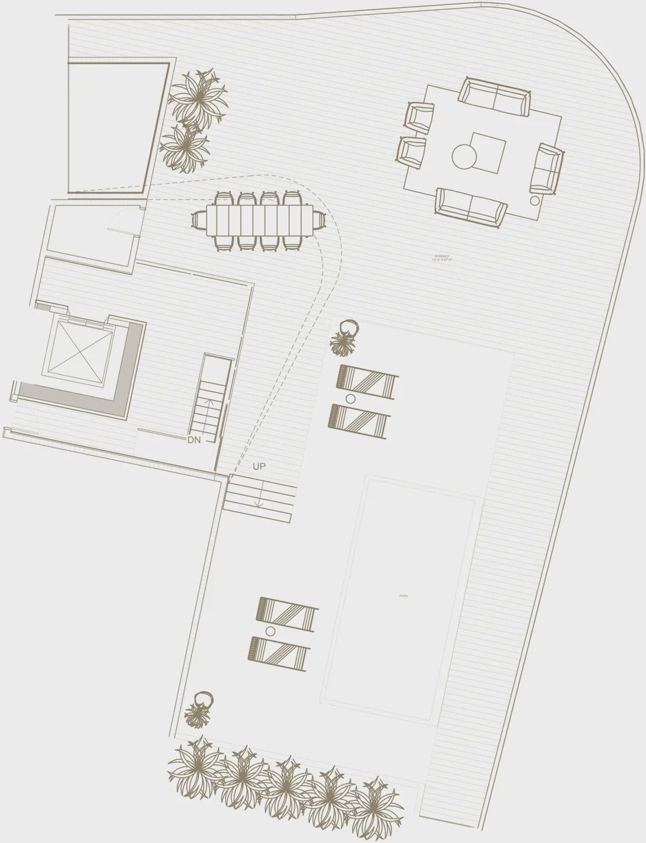 2D floor plan layout for the UPH 3104 by Fortune International Group in The Ritz-Carlton Residences, Pompano Beach - The Beach Tower, Pompano Beach, FL (Image 2).