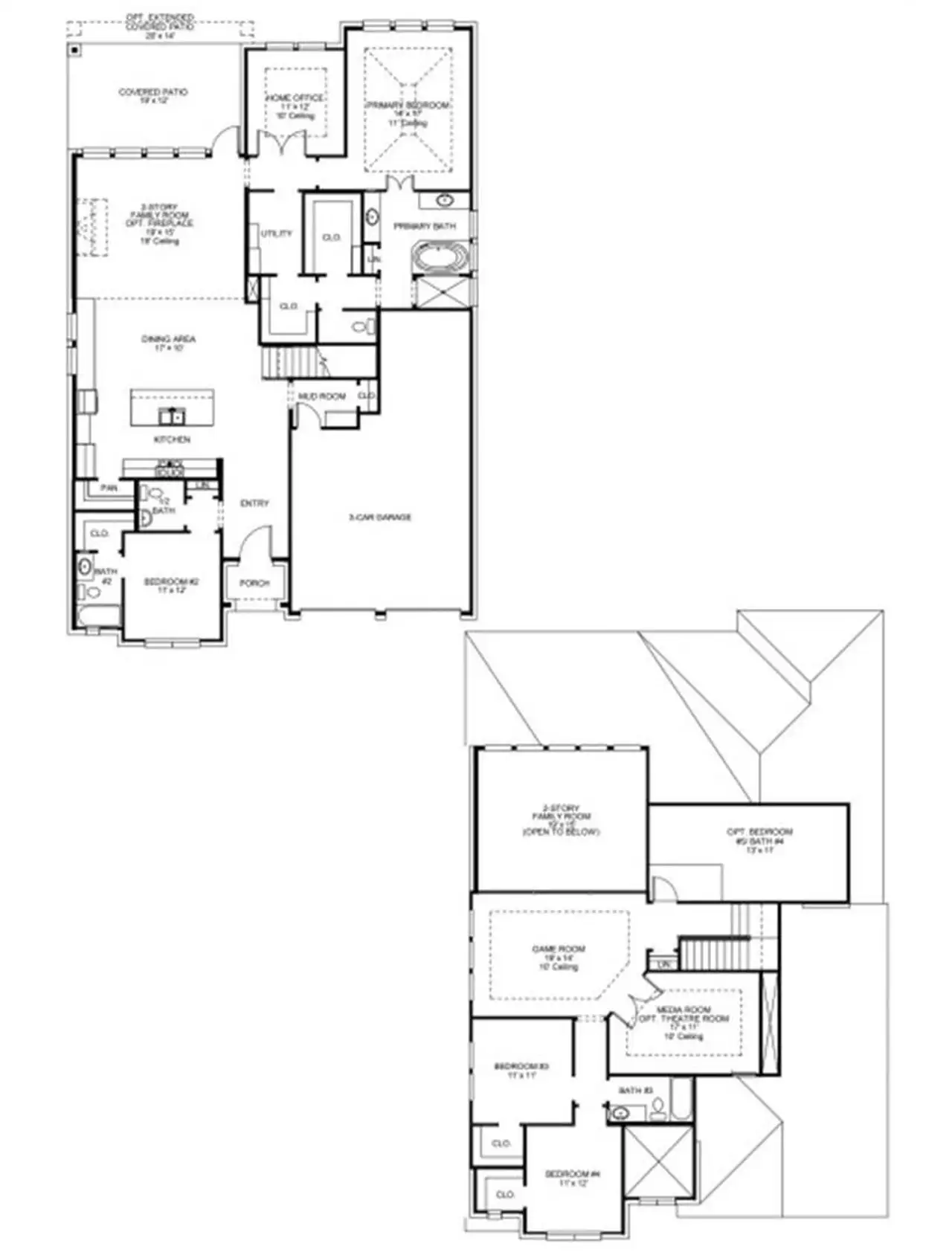 2D floor plan layout of this home in Midline, Katy, TX (Image 2).