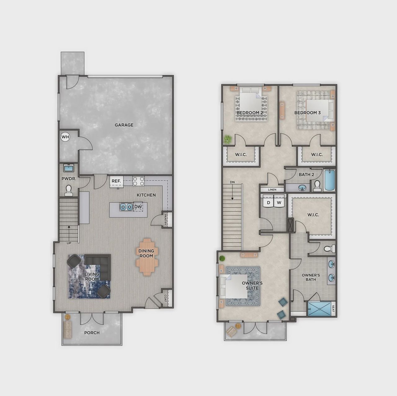 2D floor plan layout for the The Hapeville by Artisan Built Communities in Serenity, Hapeville, GA (Image 2).