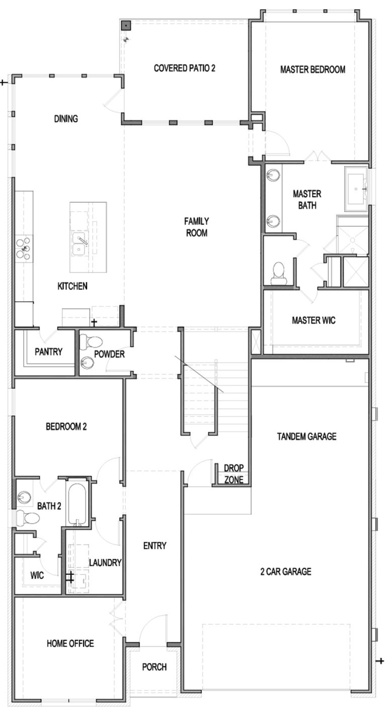 2D floor plan layout of this home in Foxbrook, Cibolo, TX (Image 2).