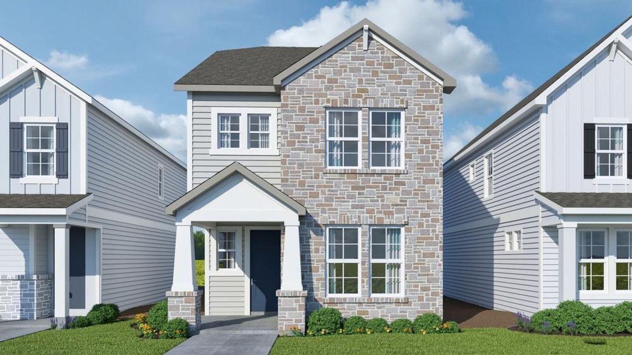 Representative exterior photo of a completed home built from the Rose by Blackburn Homes in The Heights at San Gabriel, Georgetown, TX (Image 2). Representative exterior photo of a completed home built from the Rose by Blackburn Homes in The Heights at San Gabriel, Georgetown, TX (Image 2).