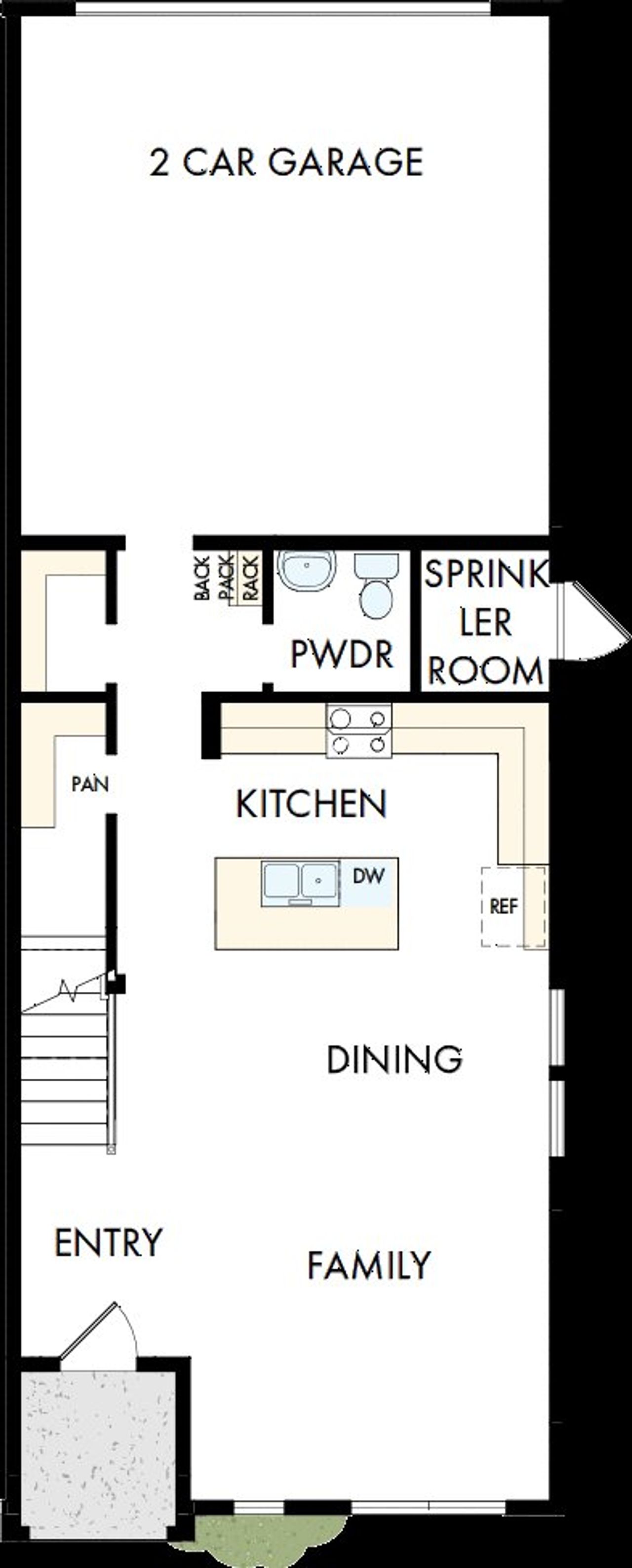 2D floor plan layout of this home in Hillside at Las Colinas, Irving, TX (Image 2).