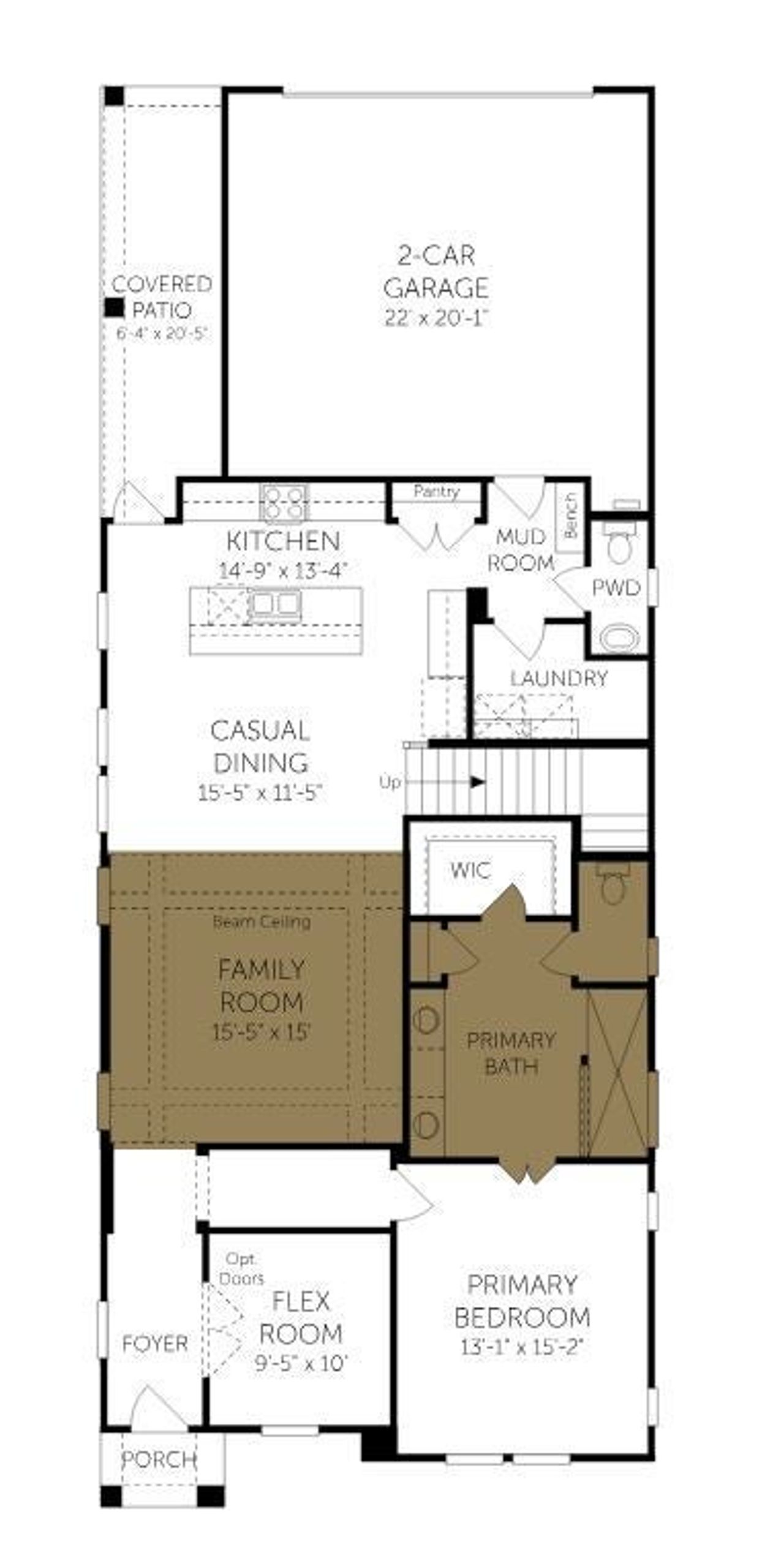 2D floor plan layout of this home in Ramble, Celina, TX (Image 2). 2D floor plan layout of this home in Ramble, Celina, TX (Image 2).