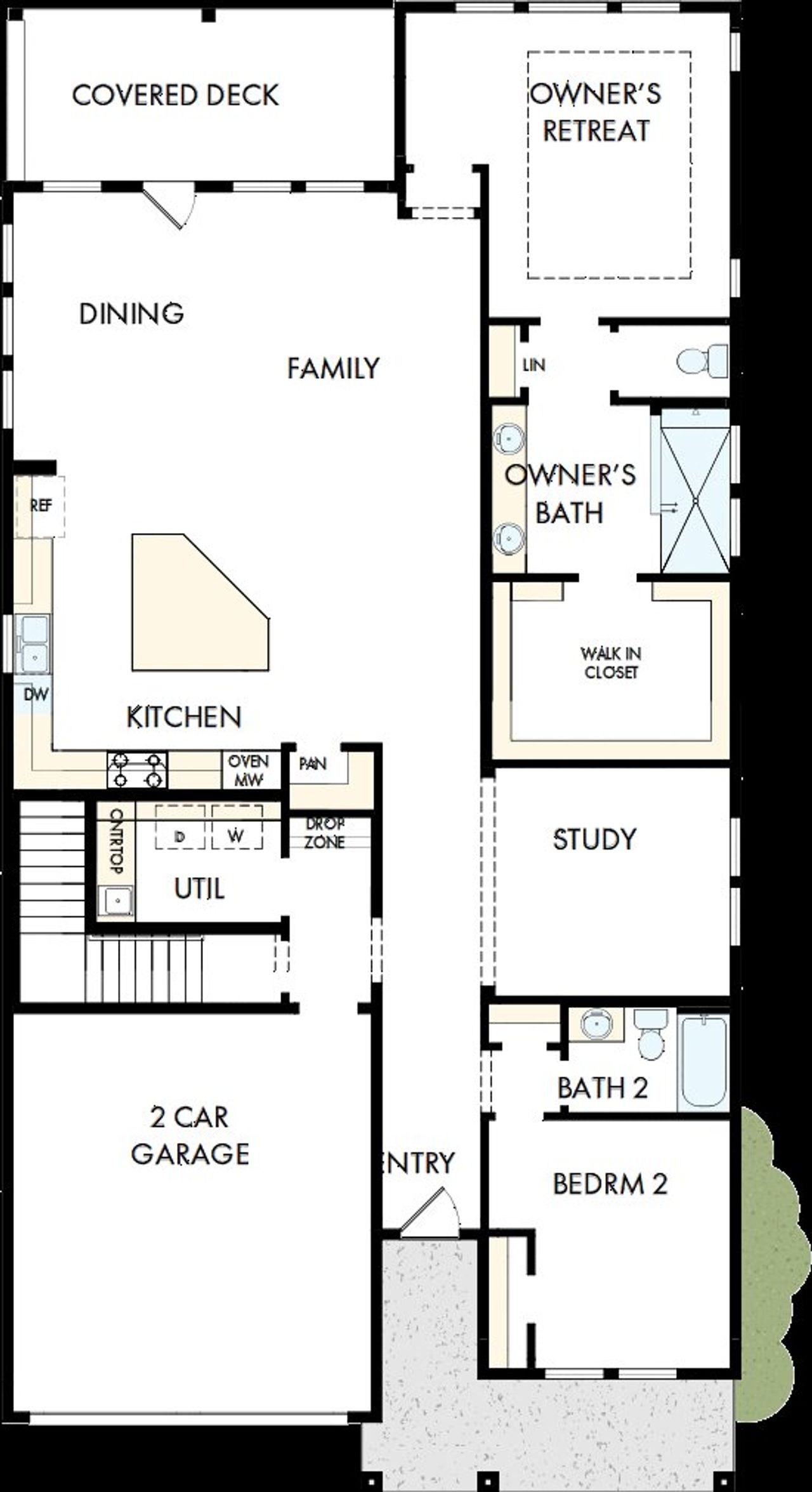 2D floor plan layout of this home in Encore at Streamside - Tradition Series, Waxhaw, NC (Image 2).
