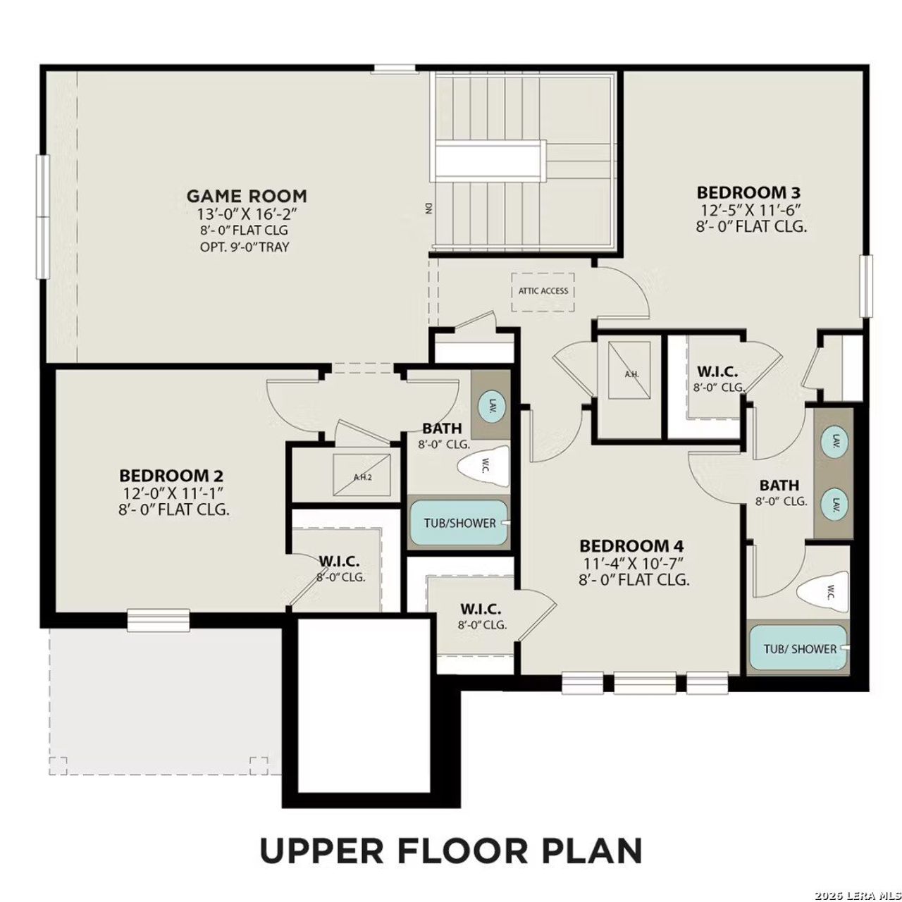 2D floor plan layout of this home in Horizon Pointe, Converse, TX (Image 2).