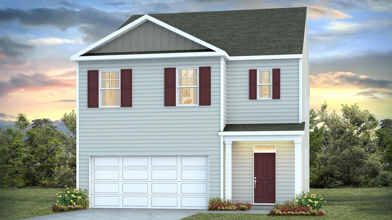 Representative exterior photo of a completed home built from the Robie by D.R. Horton in Heritage Crossing, Conway, SC (Image 2).