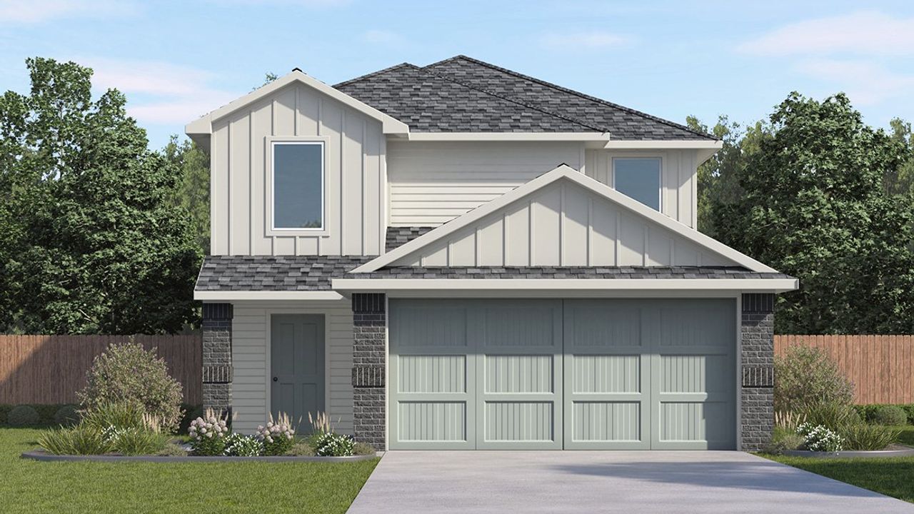 Representative exterior photo of a completed home built from the The Garner by D.R. Horton in Stonehill, San Antonio, TX (Image 2).