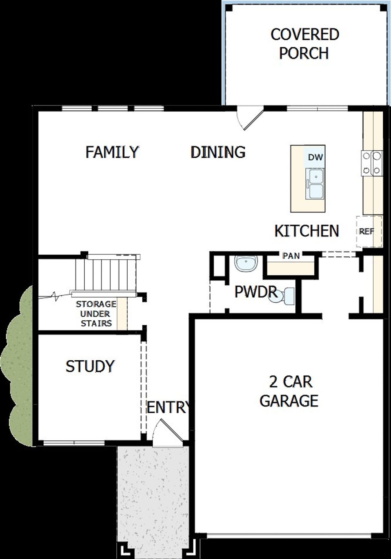 2D floor plan layout of this home in Serenity - The Cottage Collection, Fuquay Varina, NC (Image 2).