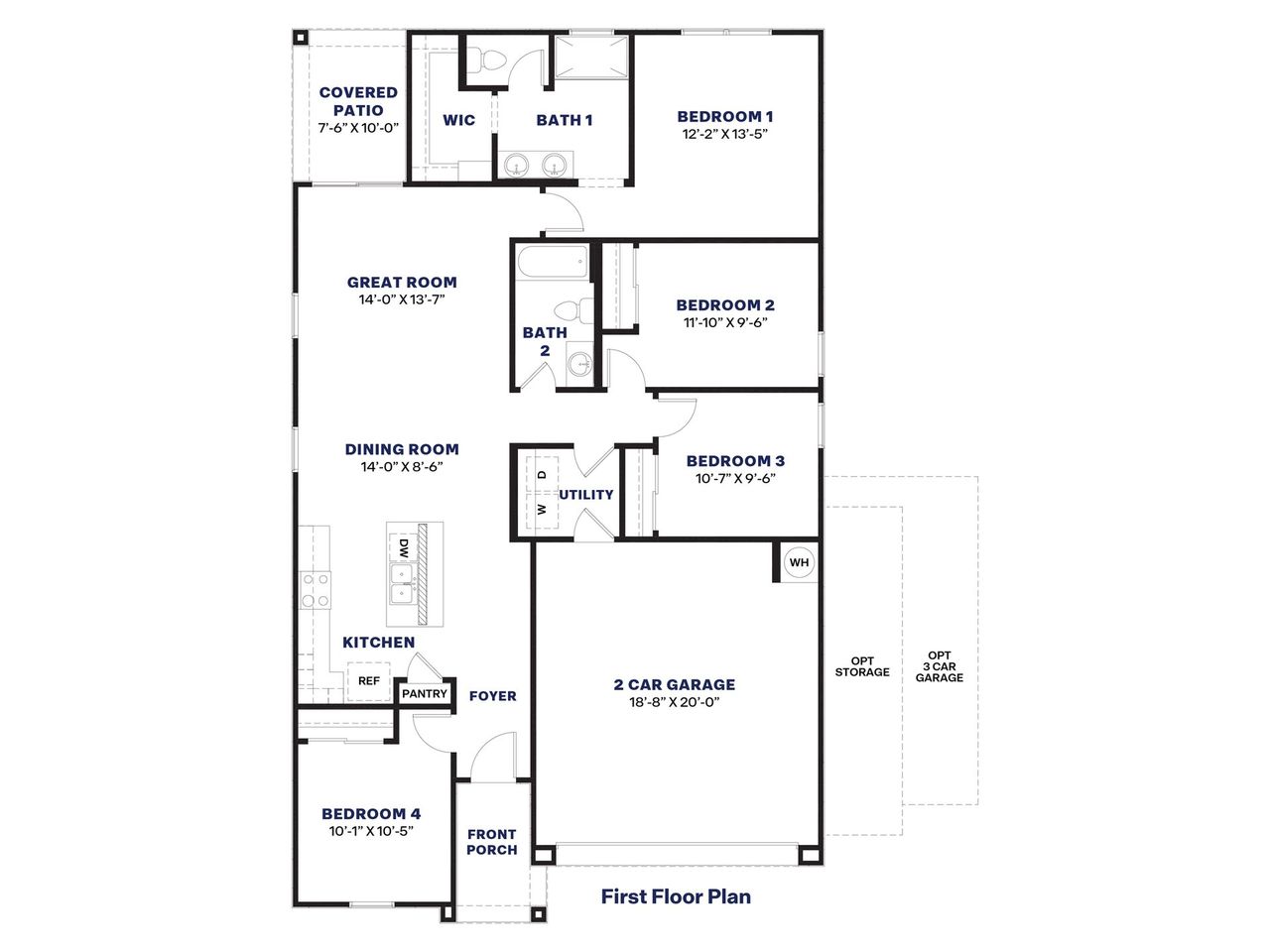 2D floor plan layout of this home in Copper Falls, Buckeye, AZ (Image 2).
